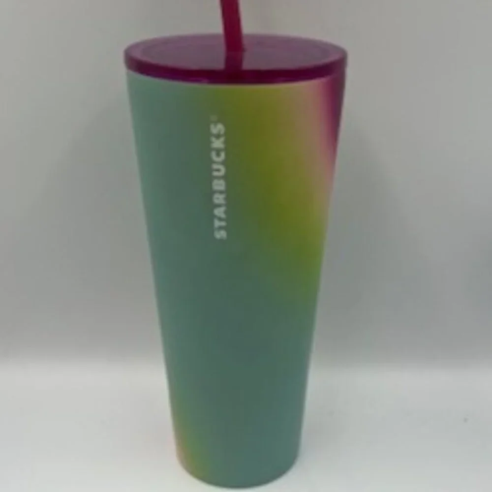 NEW‎ Starbucks Stainless Steel Tie-Dye Tumblers 24 Oz Lids And Straws